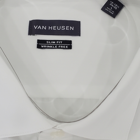 White van heusen button down dress shirt wirnkle free slim fit long sleeve sizeL - Picture 2 of 3